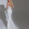 Sleeveless V Illusion Neckline Glitter Lace Sheath Wedding Dress by Love by Pnina Tornai - Image 2