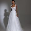 Spaghetti Strap Sweetheart Neckline Short Lace Wedding Dress With Overskirt by Pnina Tornai - Image 2