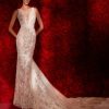Mermaid Wedding Dress With Illusion V-neckline And Tulle Lace And Embroidery by Pronovias - Image 1