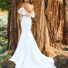 Sheath Wedding Dress With Sweetheart Neckline And Detatchable Puff Long Sleeves by Pronovias - Image 2