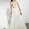 Strapless Ball Gown Wedding Dress With Sweetheart Neckline And Floral Lace Embroidery by Rivini - Image 1
