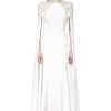 Long Sleeve Fit And Flare Wedding Dress With Beaded Shoulders And Open Keyhole Back by Jenny Packham - Image 1