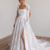Ball Gown Jacquard Wedding Dress With Front Slit And Pockets by Rebecca Schoneveld - Image 1