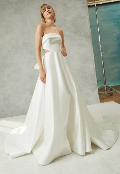 Strapless Ball Gown Wedding Dress with Bow by Alyne by Rita Vinieris