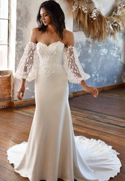 Fit And Flare Lace Wedding Dress With Vintage Details. by All Who Wander