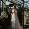 Off The Shoulder A-line Wedding Dress With Floral Applique by Beccar la Curve - Image 1