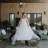 Off The Shoulder A-line Wedding Dress With Tulle Skirt by Beccar la Curve - Image 1