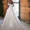 Lace Sweeheart Neckline Ballgown Wedding Dress With Detachable Off The Shoulder Sleeves by Essense of Australia - Image 2