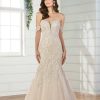 Off The Shoulder Beaded Fit And Flare Wedding Dress by Essense of Australia - Image 1