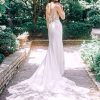 Sleeveless Fit And Flare Wedding Dress With V-neckline And Illusion Bodice by Madison James - Image 2