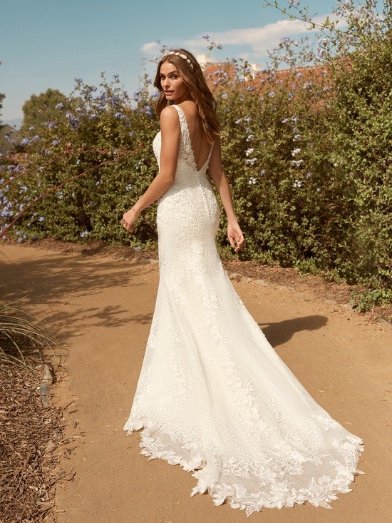 Sleeveless Fit And Flare Square Neckline Wedding Dress With Lace Appliques by Maggie Sottero - Image 2