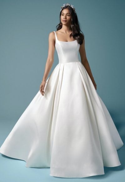 Sleeveless Scoop Neck Ball Gown Wedding Dress With Pockets by Maggie Sottero