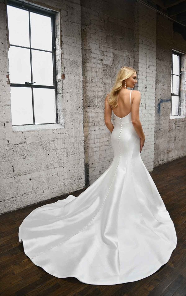 Fit And Flare Wedding Dress With Chic V Cutout by Martina Liana - Image 2