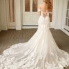 Off The Shoulder Embroidered Lace Fit And Flare Wedding Dress by Martina Liana Luxe - Image 2