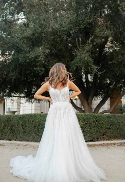 Sparkling Tulle A-line Wedding Dress With Beading by Martina Liana