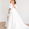 Ball Gown Wedding Dress With Lantern Sleeves And Front Slit by Rebecca Schoneveld - Image 2