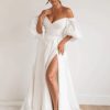 Ball Gown Wedding Dress With Lantern Sleeves And Front Slit by Rebecca Schoneveld - Image 1