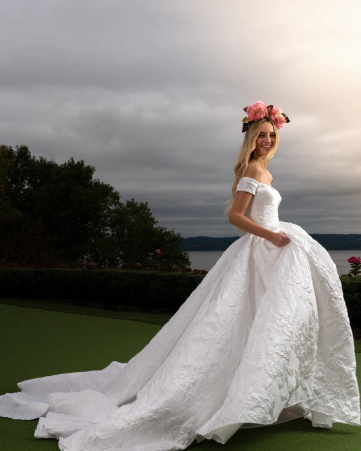 jacquard wedding gown