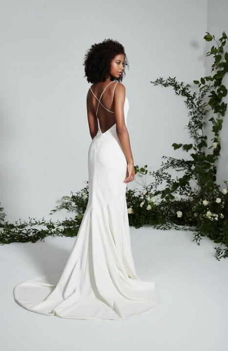 Cowl Neck Fit And Flare Wedding Dress With Low Back by Theia Bridal - Image 2