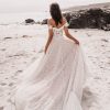 Off-shoulder Ballgown Wedding Dress With Vine And Petal Appliqué by Allure Bridals - Image 2