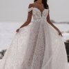 Off-shoulder Ballgown Wedding Dress With Vine And Petal Appliqué by Allure Bridals - Image 1