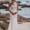 Sheath Wedding Dress With Lace Bodice And Stretch Crepe Skirt by Allure Bridals - Image 1
