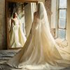 Satin Fit And Flare Wedding Dress With Jewel Sweetheart Neckline And Matching Overskirt by Lazaro - Image 2
