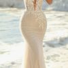 Sleeveless Fit And Flare Wedding Dress With V-neckline And Embroidered Lace Bodice by Maison Signore - Image 1