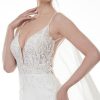 Spaghetti Strap Fit And Flare Wedding Dress With Beaded Lace Bodice by Maison Signore - Image 1