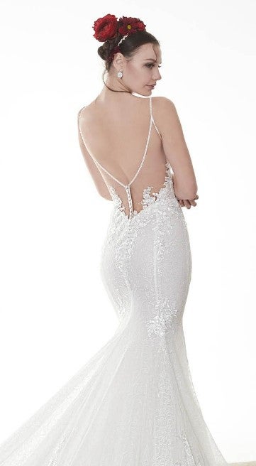 Spaghetti Strap Fit And Flare Wedding Dress With V-neck And Open Back. by Maison Signore - Image 2