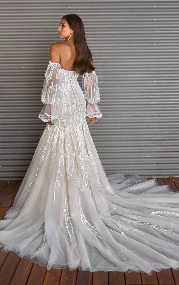 Fit And Flare Wedding Dress With 3D Floral Details by Martina Liana - Image 2