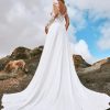 Fit And Flare Wedding Dress With Illusion Long Sleeves by Pronovias - Image 2