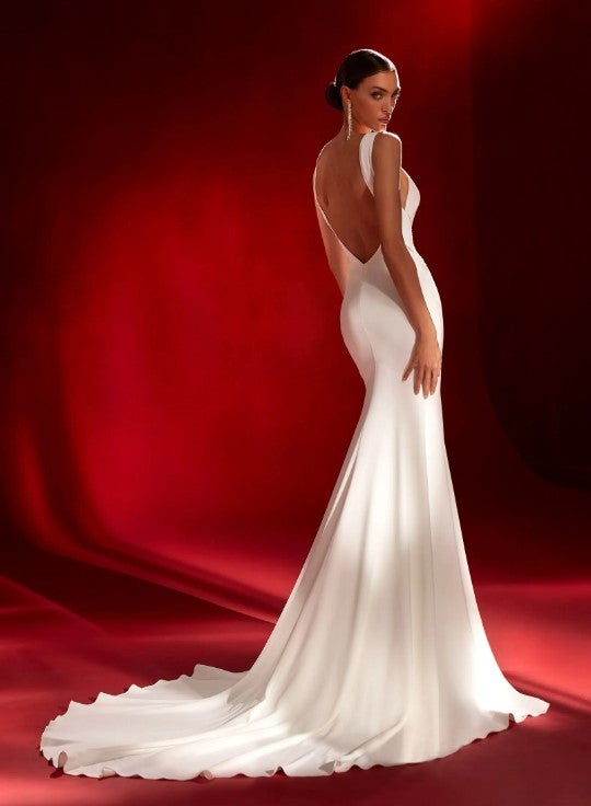 Sheath Wedding Dress With Open Back by Pronovias - Image 2
