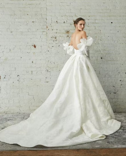 Strapless Ball Gown Wedding Dress With Detatchable Sleeves by Rivini - Image 2