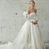 Strapless Ball Gown Wedding Dress With Detatchable Sleeves by Rivini - Image 1