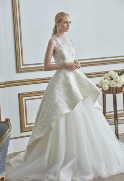 Ball Gown Wedding Dress With Two Tiered Skirt by Sareh Nouri