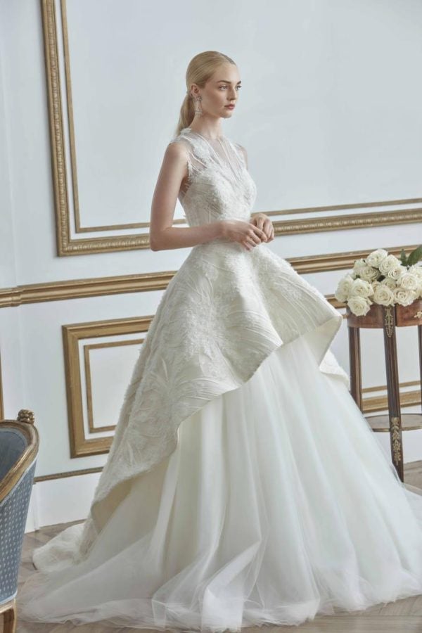 Ball Gown Wedding Dress With Two Tiered Skirt by Sareh Nouri - Image 1