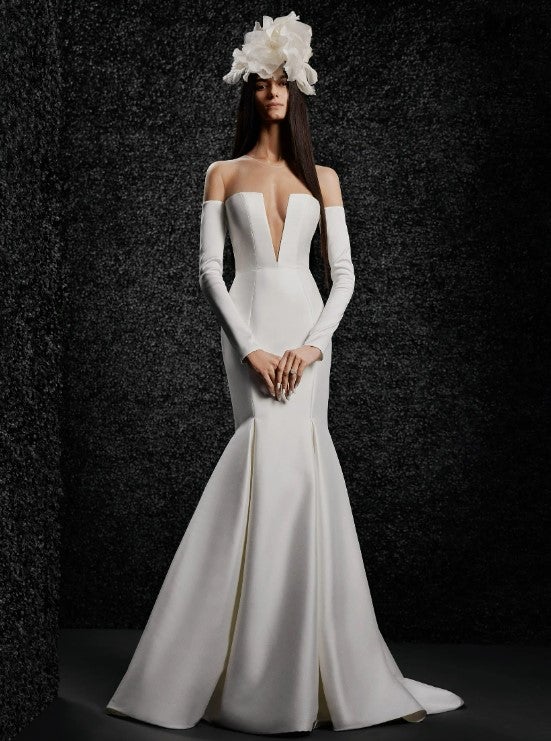 Mermaid Fitted Wedding Dress With Off The Shoulder Long Sleeves by Vera Wang Bride - Image 1