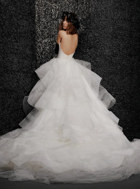 Strapless Ball Gown Wedding Dress With Tiered Tulle Skirt by Vera Wang Bride - Image 2