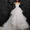 Strapless Ball Gown Wedding Dress With Tiered Tulle Skirt by Vera Wang Bride - Image 1