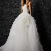 Strapless Ball Gown Wedding Dress With Tulle Skirt And Oversized Flower by Vera Wang Bride - Image 1