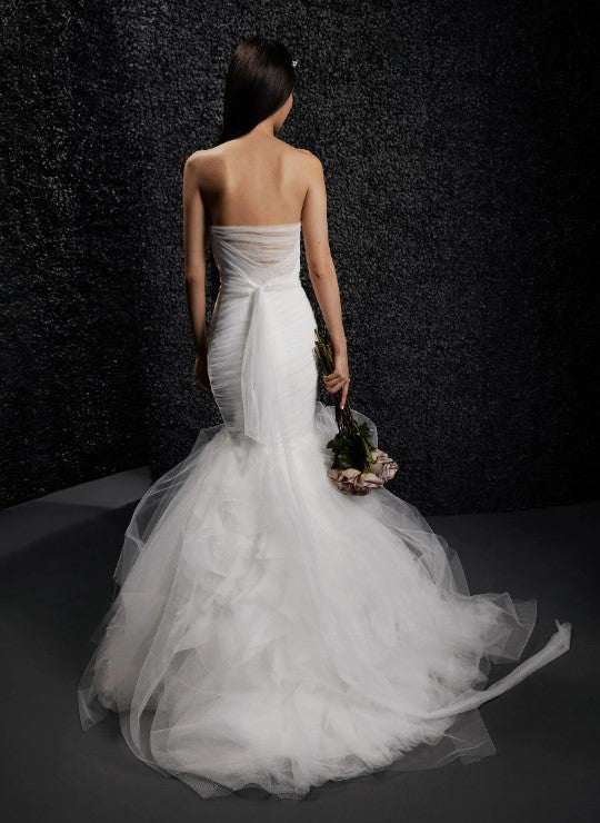 Strapless Fit And Flare Wedding Dress With Tulle Skirt by Vera Wang Bride - Image 2