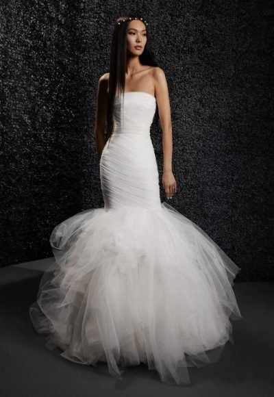 Strapless Fit And Flare Wedding Dress With Tulle Skirt by Vera Wang Bride