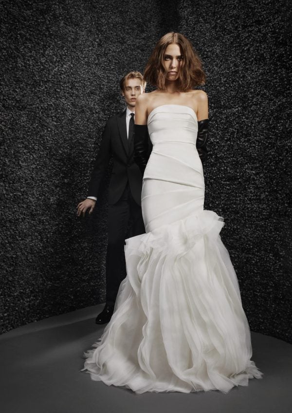 Strapless Silk Fit And Flare Multi Layered Wedding Dress by Vera Wang Bride - Image 1