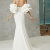 Sheath Wedding Dress with Lace Bodice and Voluminous Off the Shoulder Sleeves by Alyne by Rita Vinieris - Image 2
