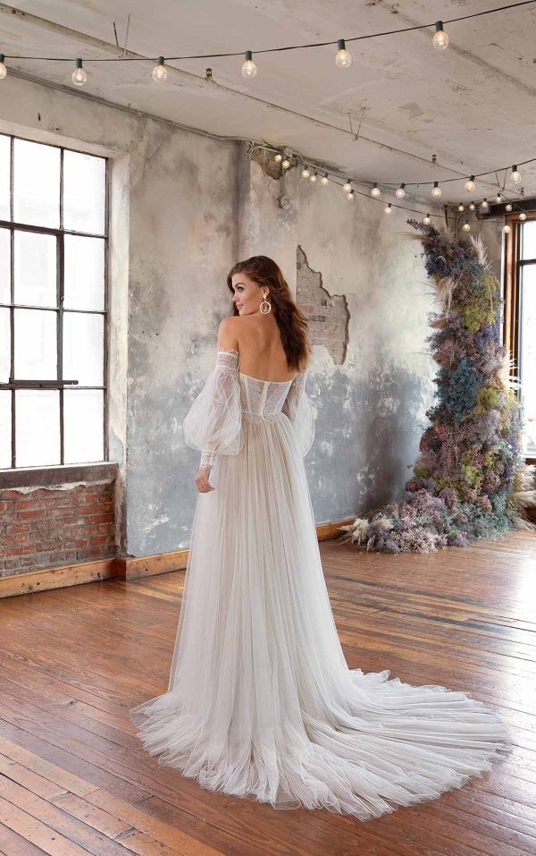 A-line Wedding Dress With Off The Shoulder Long Sleeves by All Who Wander - Image 2