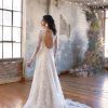Long Sleeve A-line Wedding Dress With Floral Lace by All Who Wander - Image 2