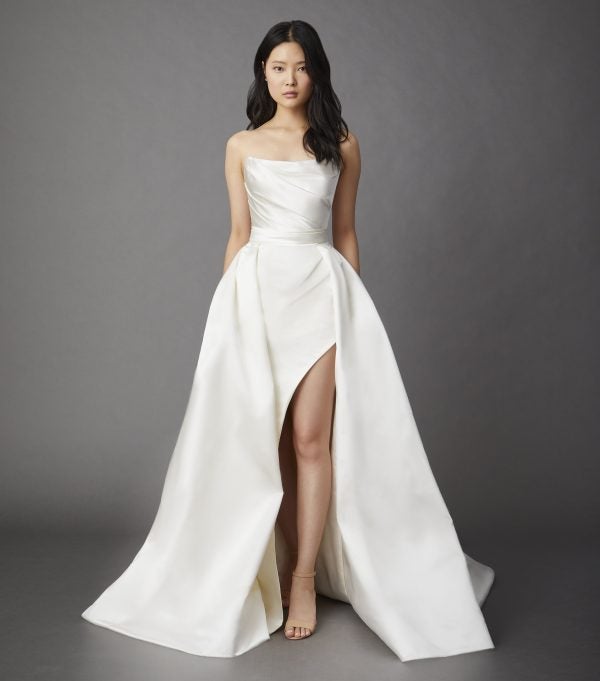 Strapless Wedding Dress With Detachable A-line Overskirt by Allison Webb - Image 1