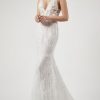 Deep V-neckline Fit And Flare Wedding Dress With Open Back by Alyne by Rita Vinieris - Image 1