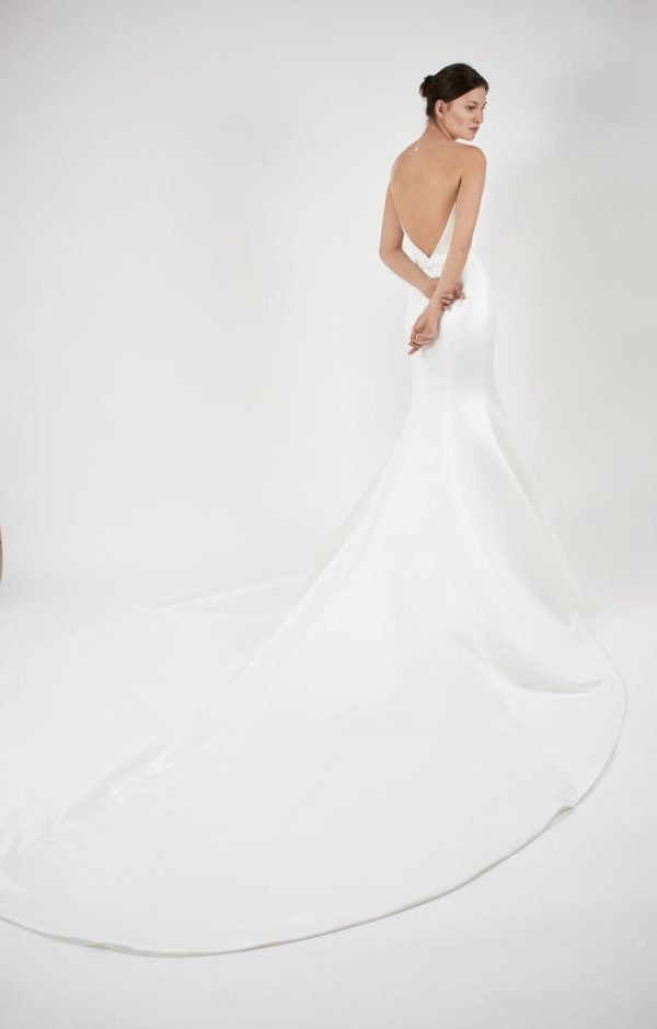 Sleeveless V-neckline Fit And Flare Wedding Dress With Low Open Back by Alyne by Rita Vinieris - Image 2